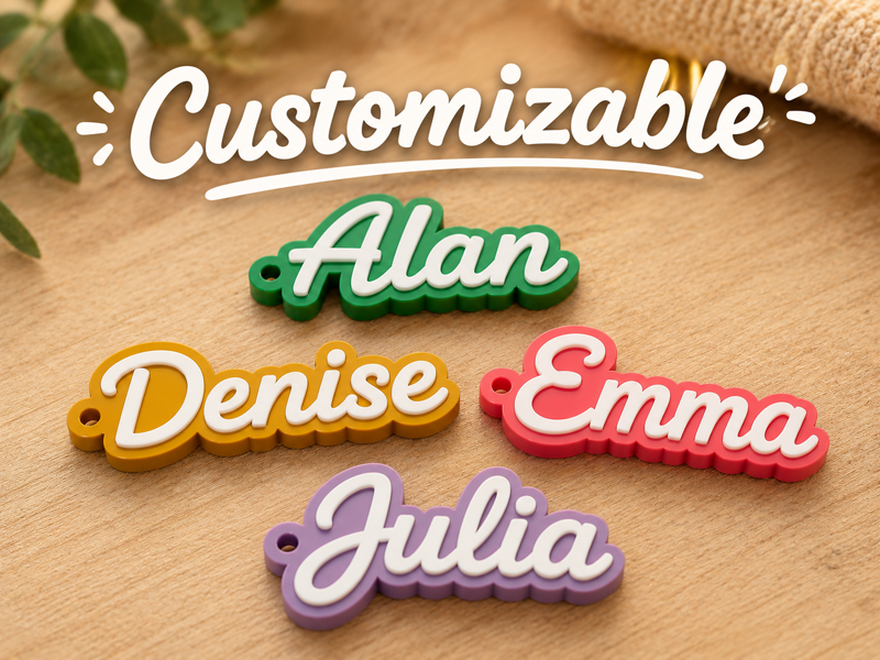 Llaveros 3D personalizados con borde de dos colores